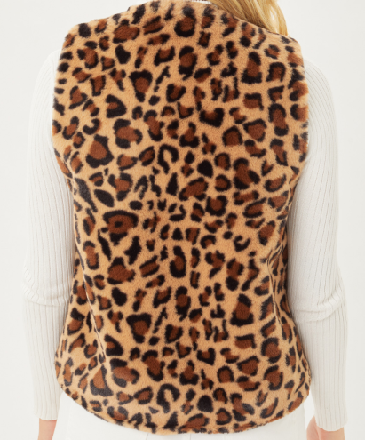 Leopard Print Fur Vest