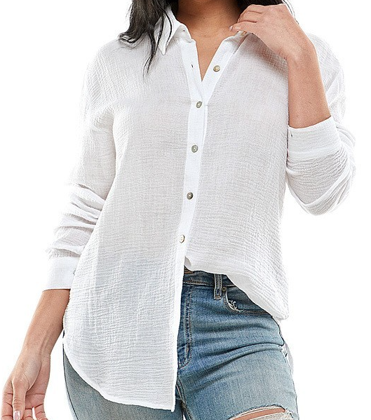 Gauze Button Down Shirt