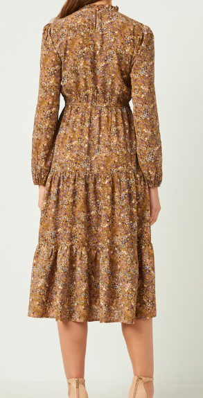 Womens Floral Ruffle Dress