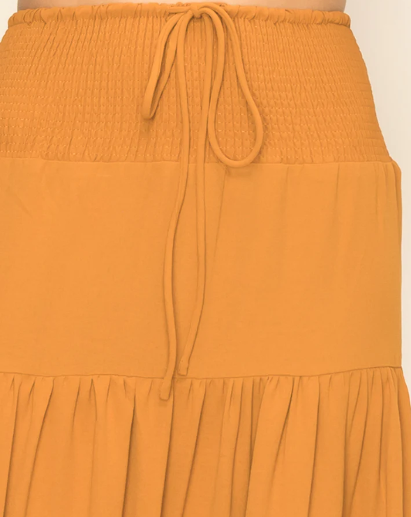 MAXI SKIRT/MUSTARD