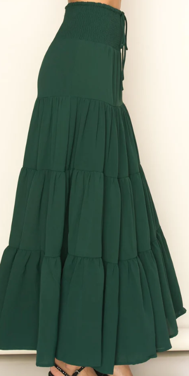MAXI SKIRT/H.GREEN