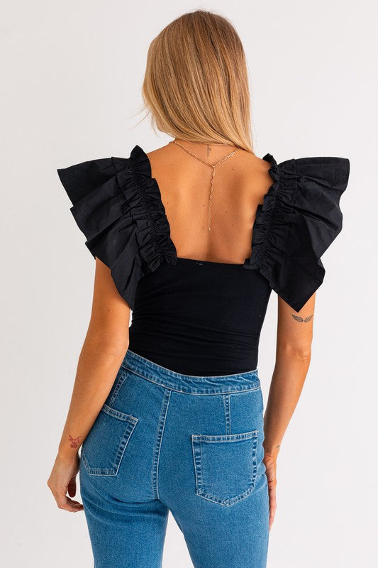 RUFFLED BODYSUIT