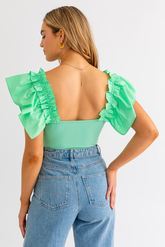 RUFFLED BODYSUIT