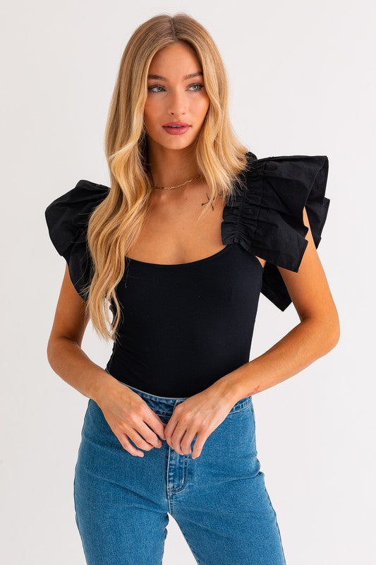 RUFFLED BODYSUIT