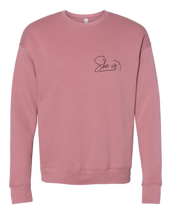 She is Proverbs Bella Canvas Premium Sweatshirt