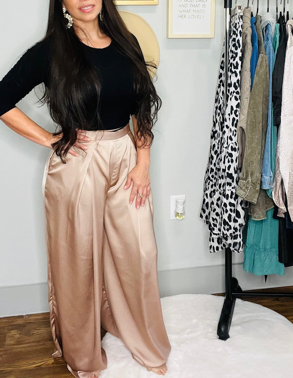 PLEATED WIDE LEG PANTS