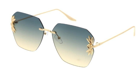 Women's Sunglasses/Flower Accent on Lens