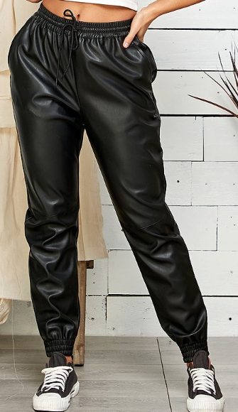 Faux Leather Jogger Pant
