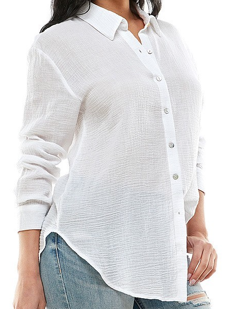Gauze Button Down Shirt