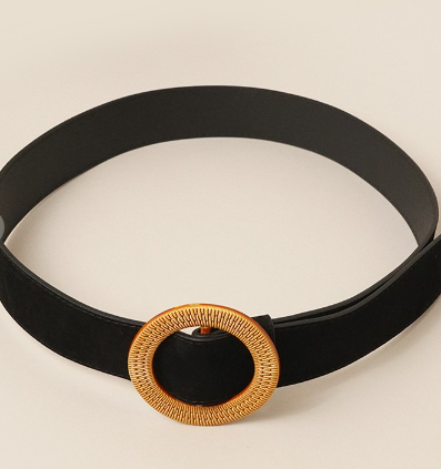 Suede Round Buckle Belt