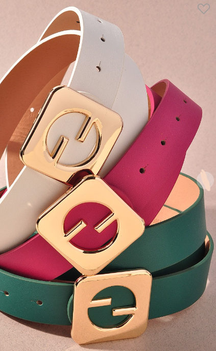 SQUARE BUCKLE BELT - Multiple Colors