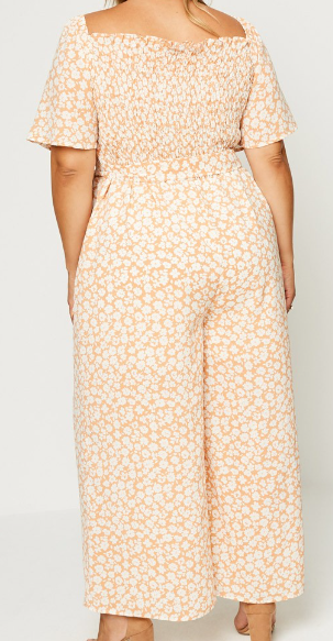 Floral Belted Smock Waist Jumper