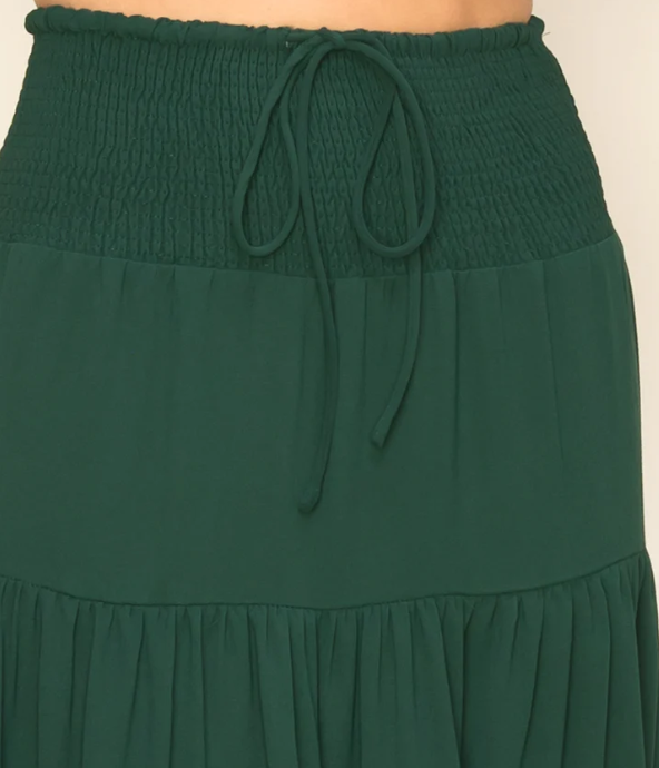 MAXI SKIRT/H.GREEN