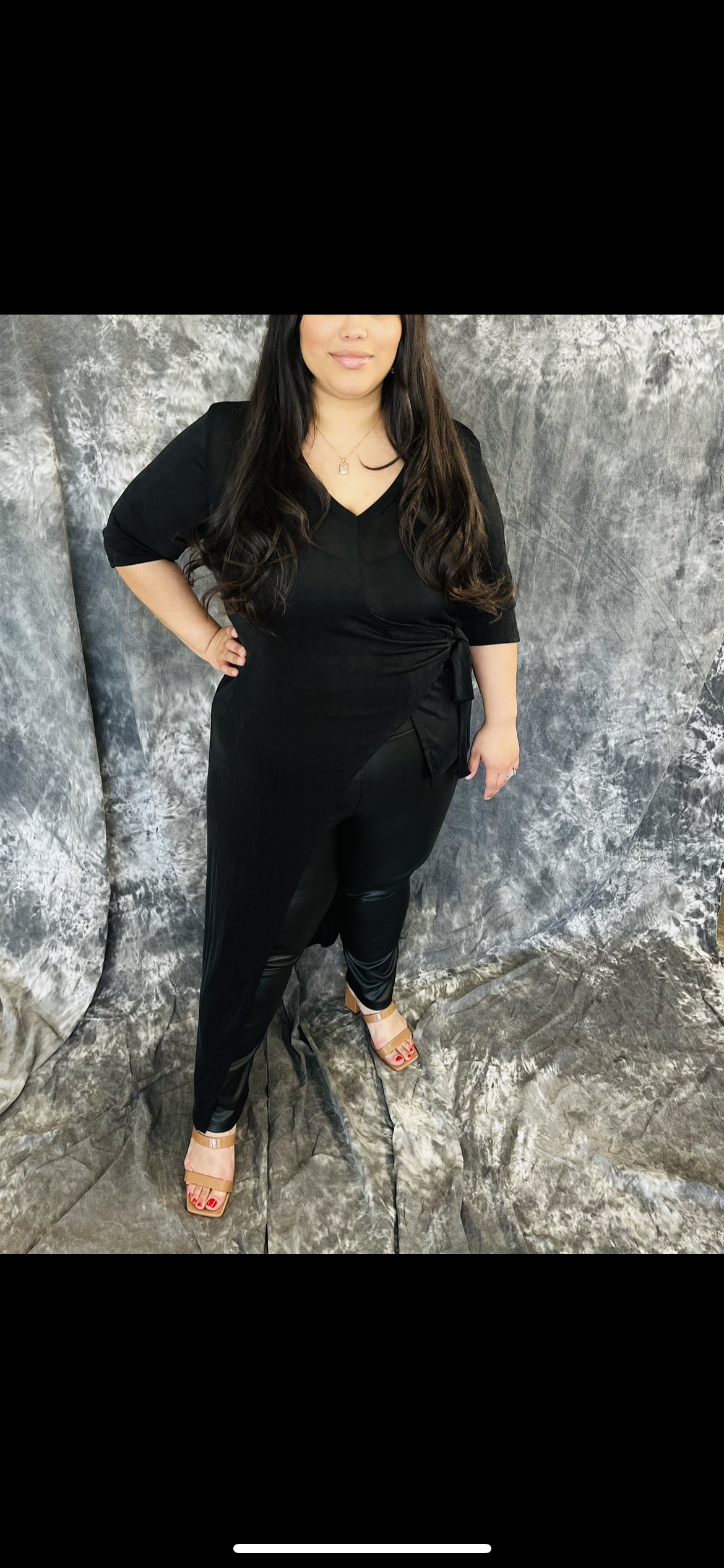 V neck plus size tunic top