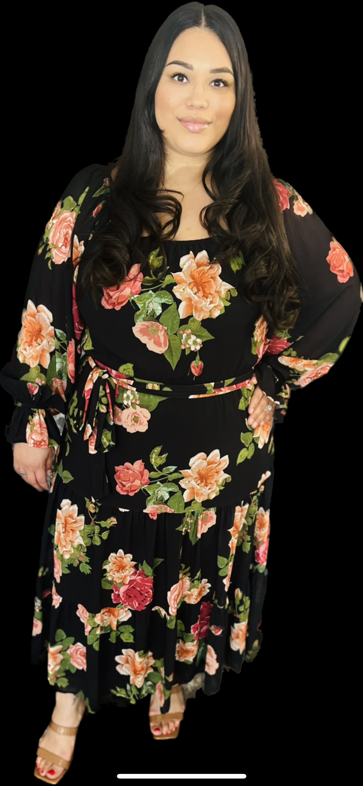 Printed Woven Midi Dress