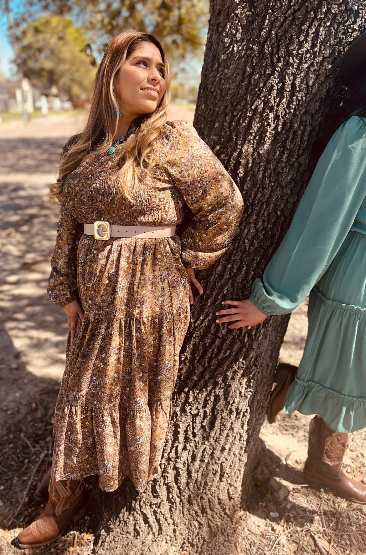 Womens Floral Ruffle Dress