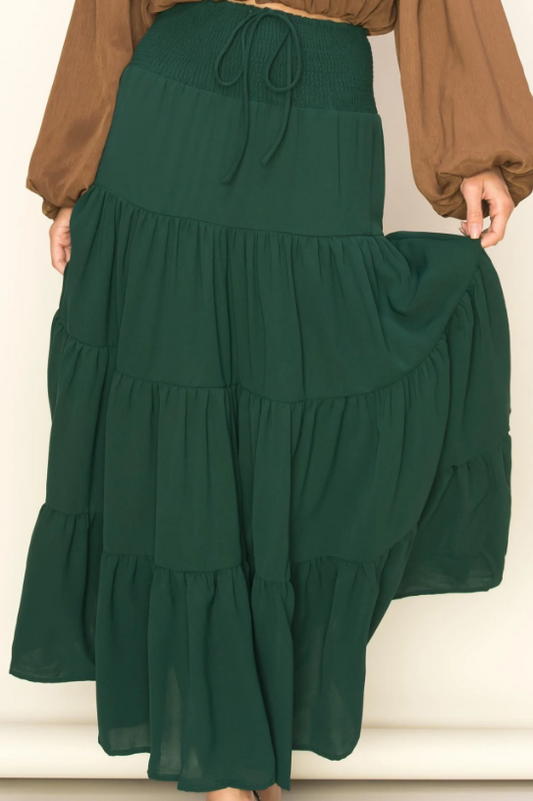 MAXI SKIRT/H.GREEN