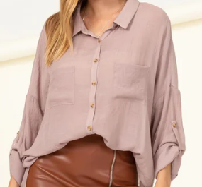 LONG SLEEVE TOP/MAUVE